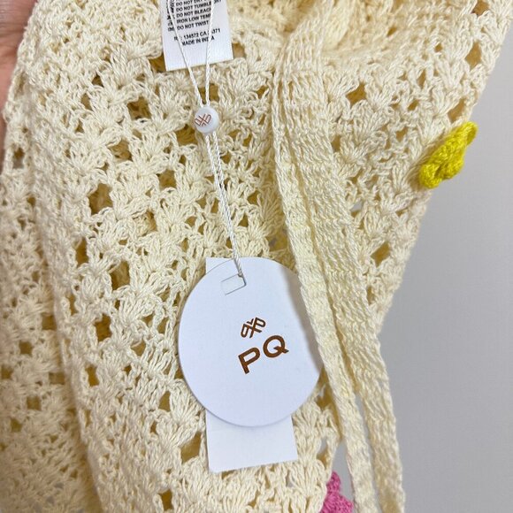 PQ SWIM Zoie Floral Appliqué Open Stitch Cover-Up Dress in Floret Size XS/S NWT - Picture 10 of 10